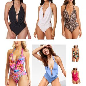 NWT Bar III Womens One Piece Swimsuit Monokini Cowlneck XS S M L XL $90 LLL35